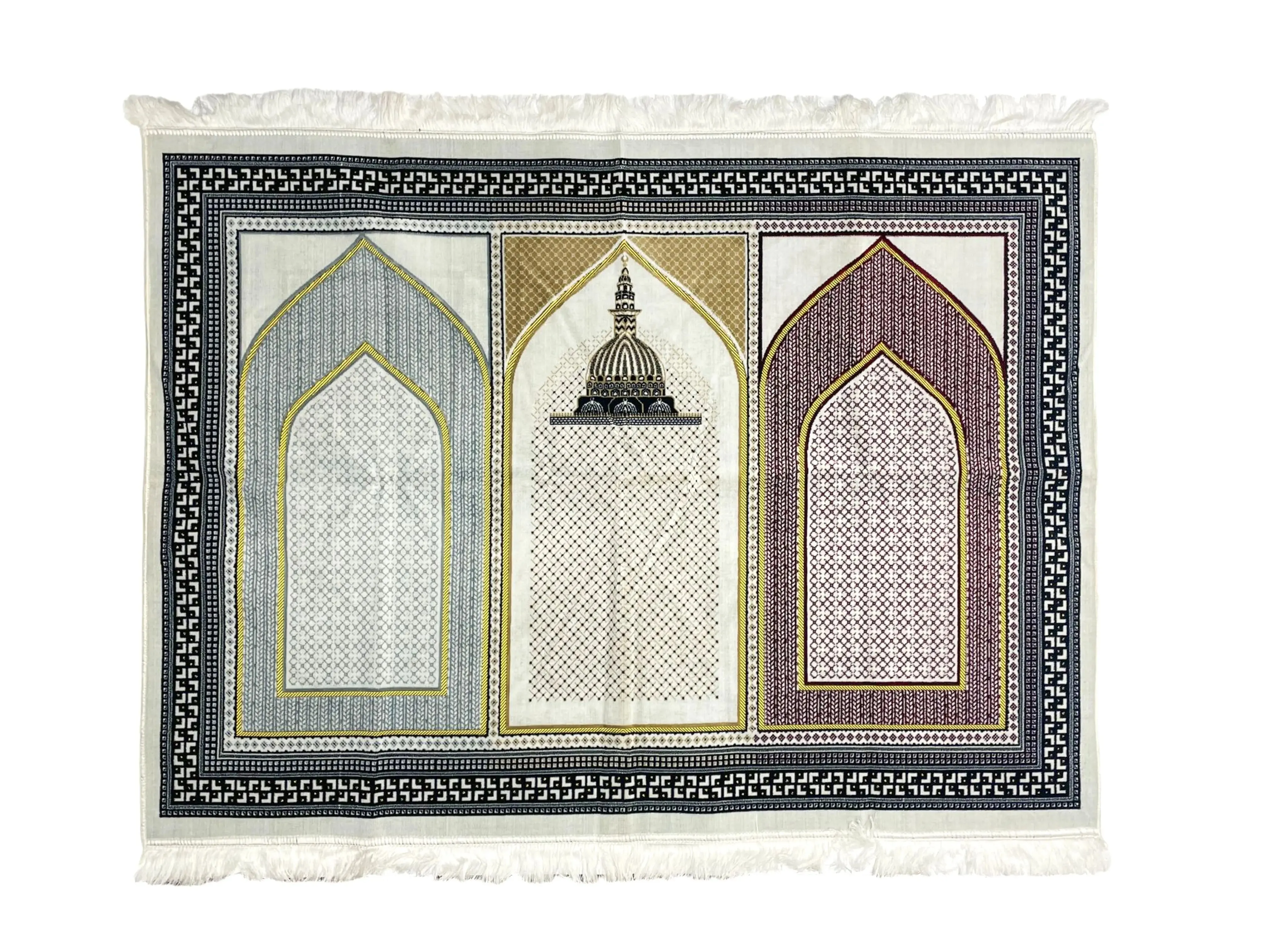 3 Person Standerd Soft Velvet Turkish Islamic Prayer Mat