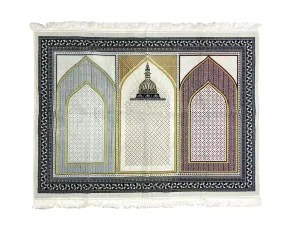 3 Person Standerd Soft Velvet Turkish Islamic Prayer Mat
