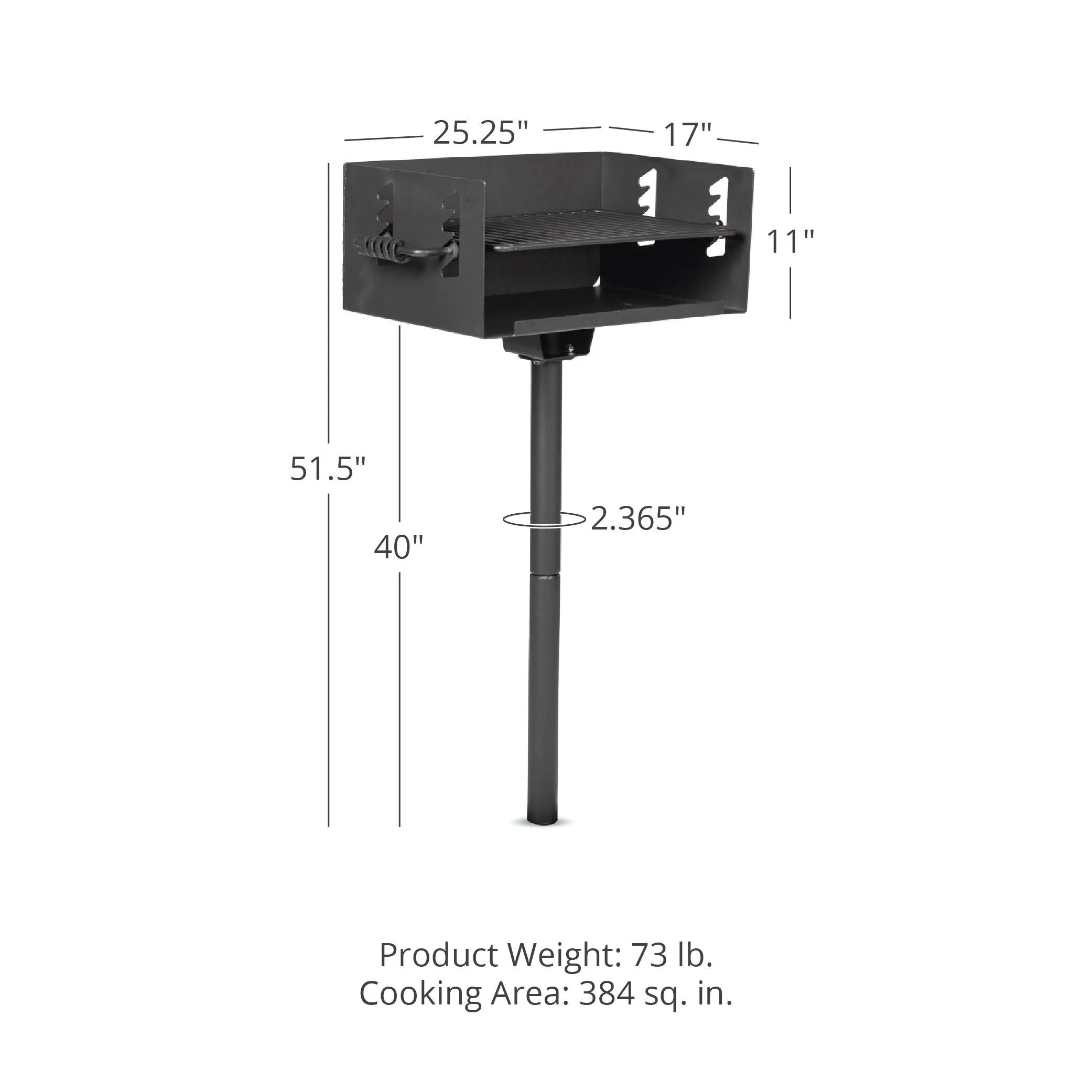 384 Sq. In. Park-Style Charcoal Grill