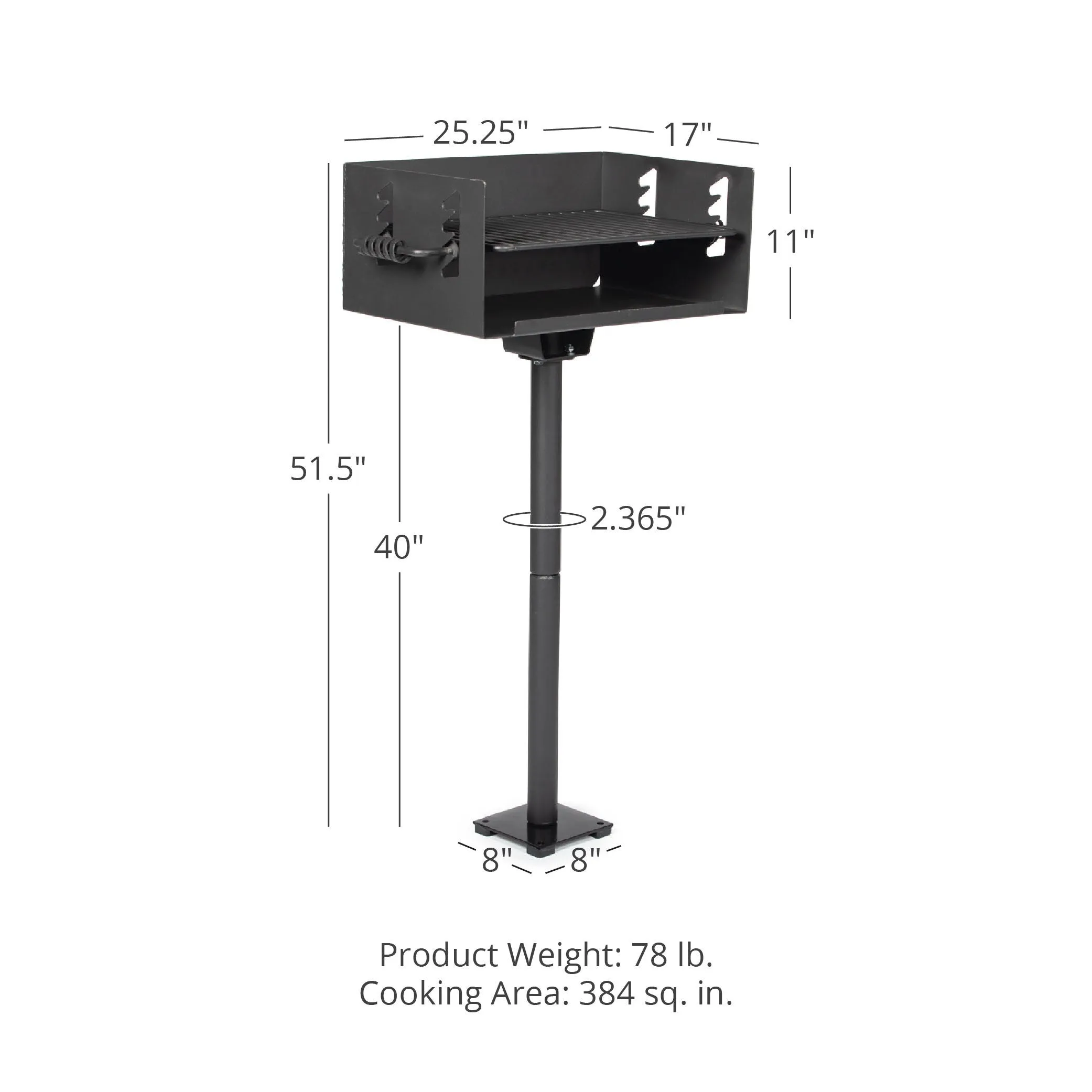 384 Sq. In. Park-Style Charcoal Grill