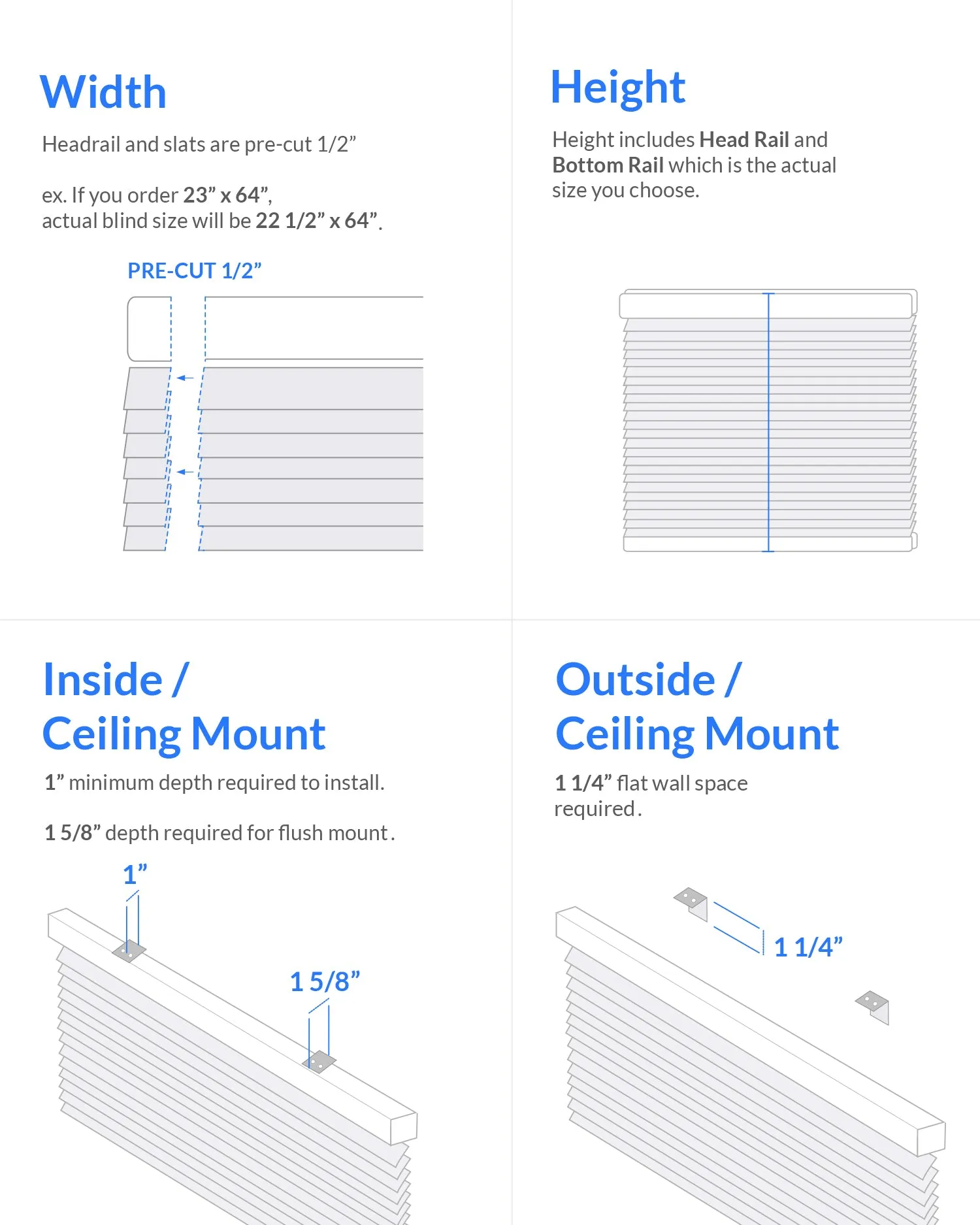 48-INCH HEIGHTS | Room Darkening 1" Slats