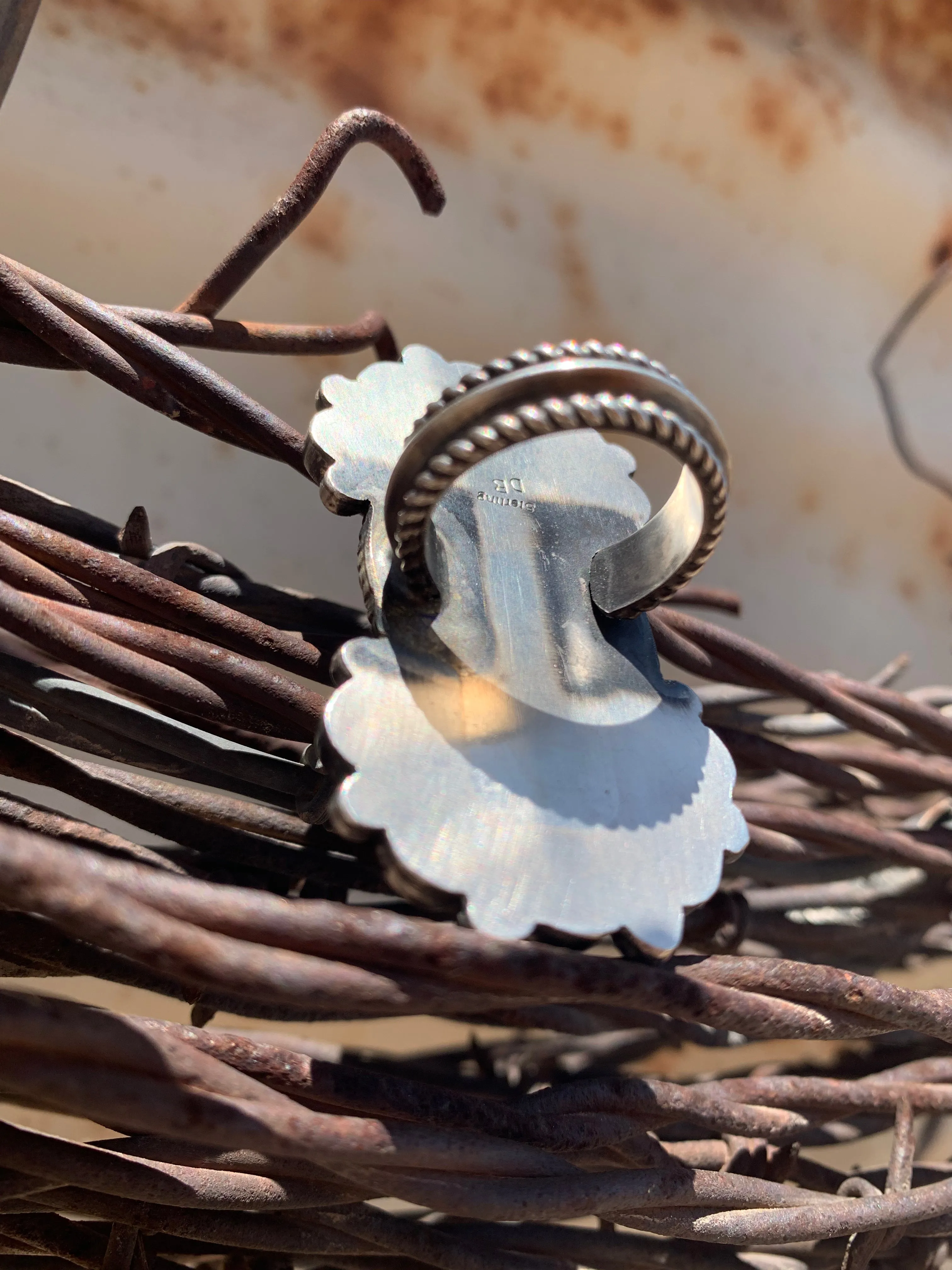 Adjustable Mother of Pearl & Turquoise ring