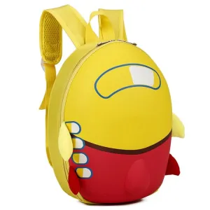 Airplane-Themed Waterproof Kids Backpack - Spacious Eggshell Design for Adventurous Learning