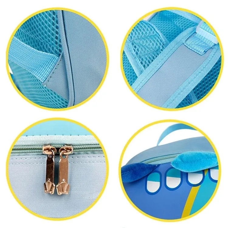 Airplane-Themed Waterproof Kids Backpack - Spacious Eggshell Design for Adventurous Learning
