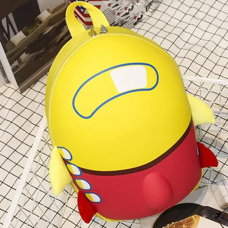 Airplane-Themed Waterproof Kids Backpack - Spacious Eggshell Design for Adventurous Learning