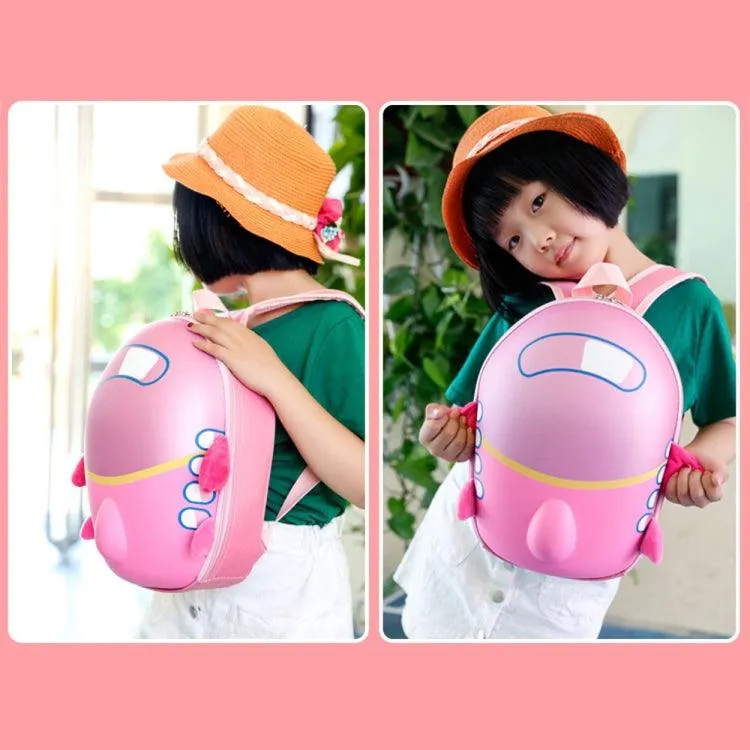 Airplane-Themed Waterproof Kids Backpack - Spacious Eggshell Design for Adventurous Learning