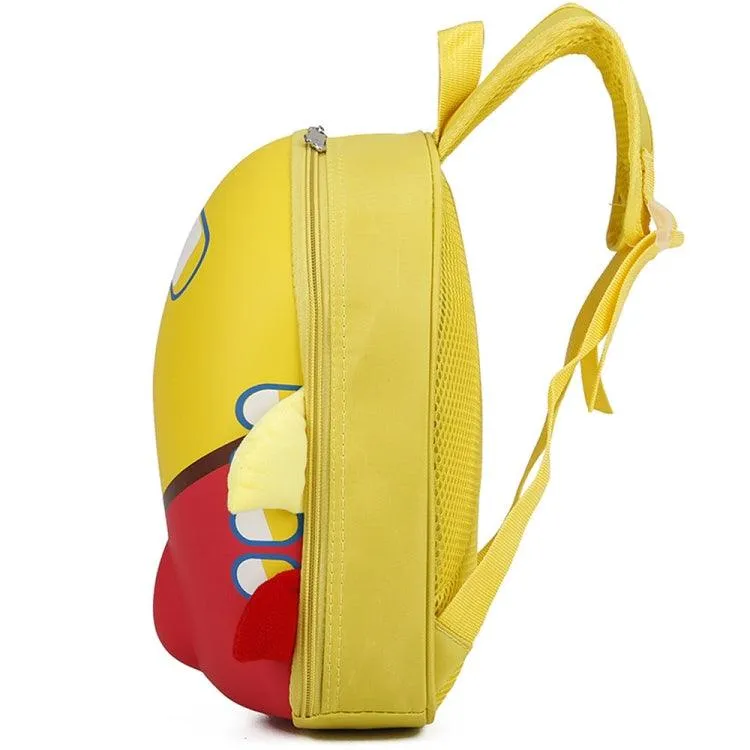 Airplane-Themed Waterproof Kids Backpack - Spacious Eggshell Design for Adventurous Learning