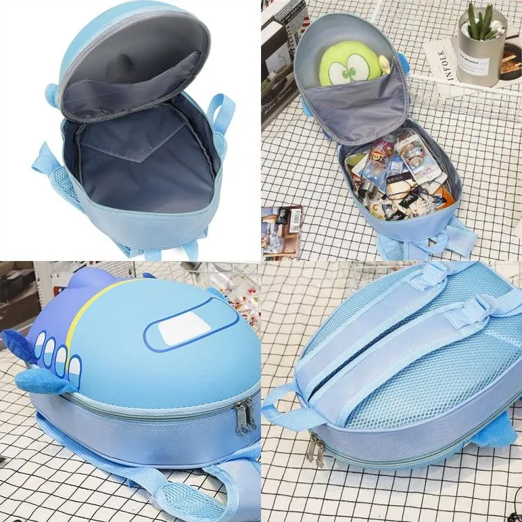 Airplane-Themed Waterproof Kids Backpack - Spacious Eggshell Design for Adventurous Learning
