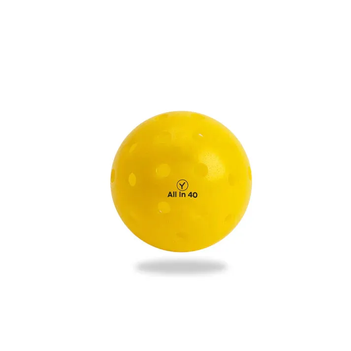 ALL IN 40 Outdoor Pickleball Balls (4-Pack) Durable & Weather-Resistant | Kinetic Racquet Sports