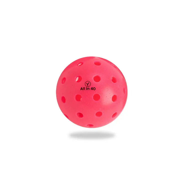 ALL IN 40 Outdoor Pickleball Balls (4-Pack) Durable & Weather-Resistant | Kinetic Racquet Sports