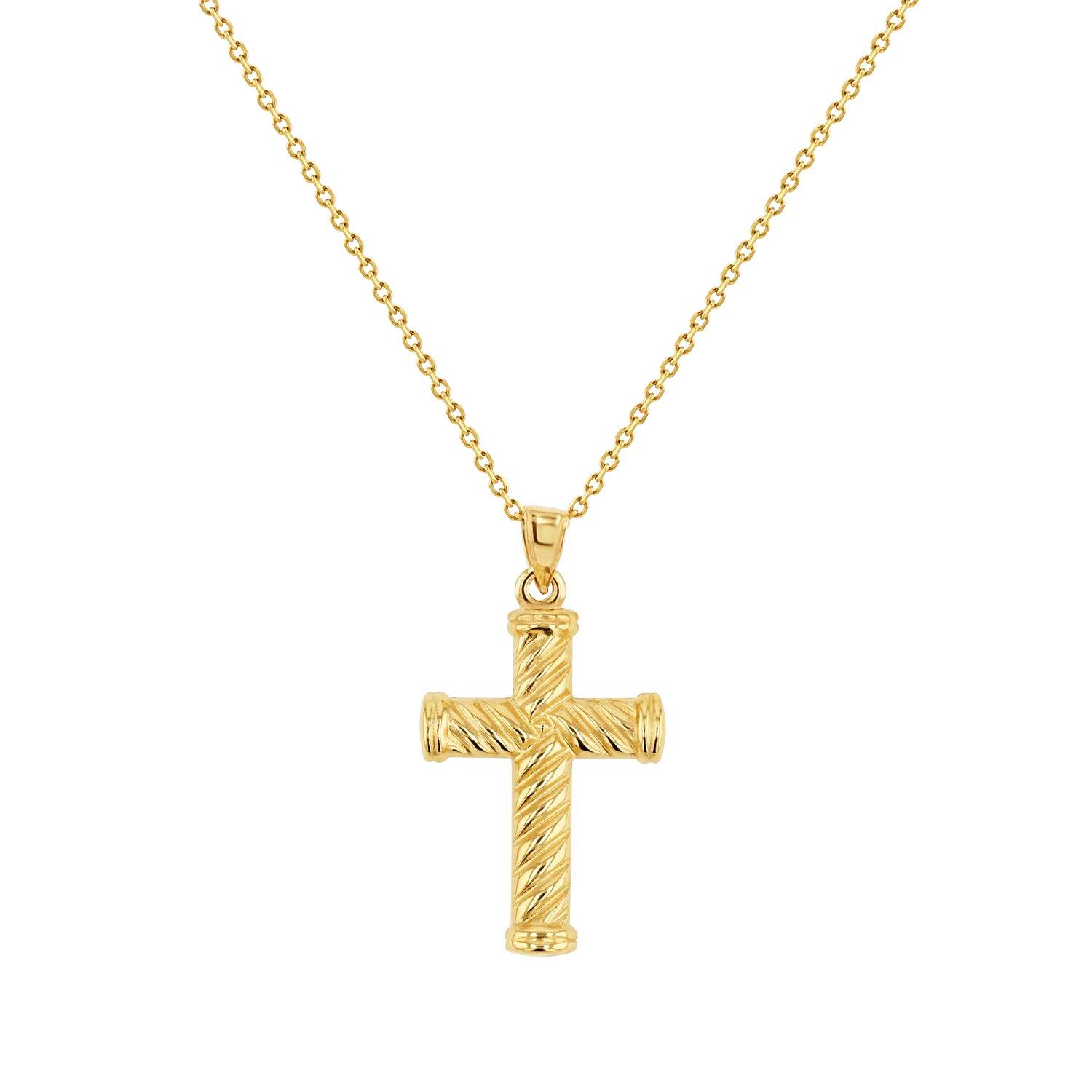 Cable Twist Cross Charm