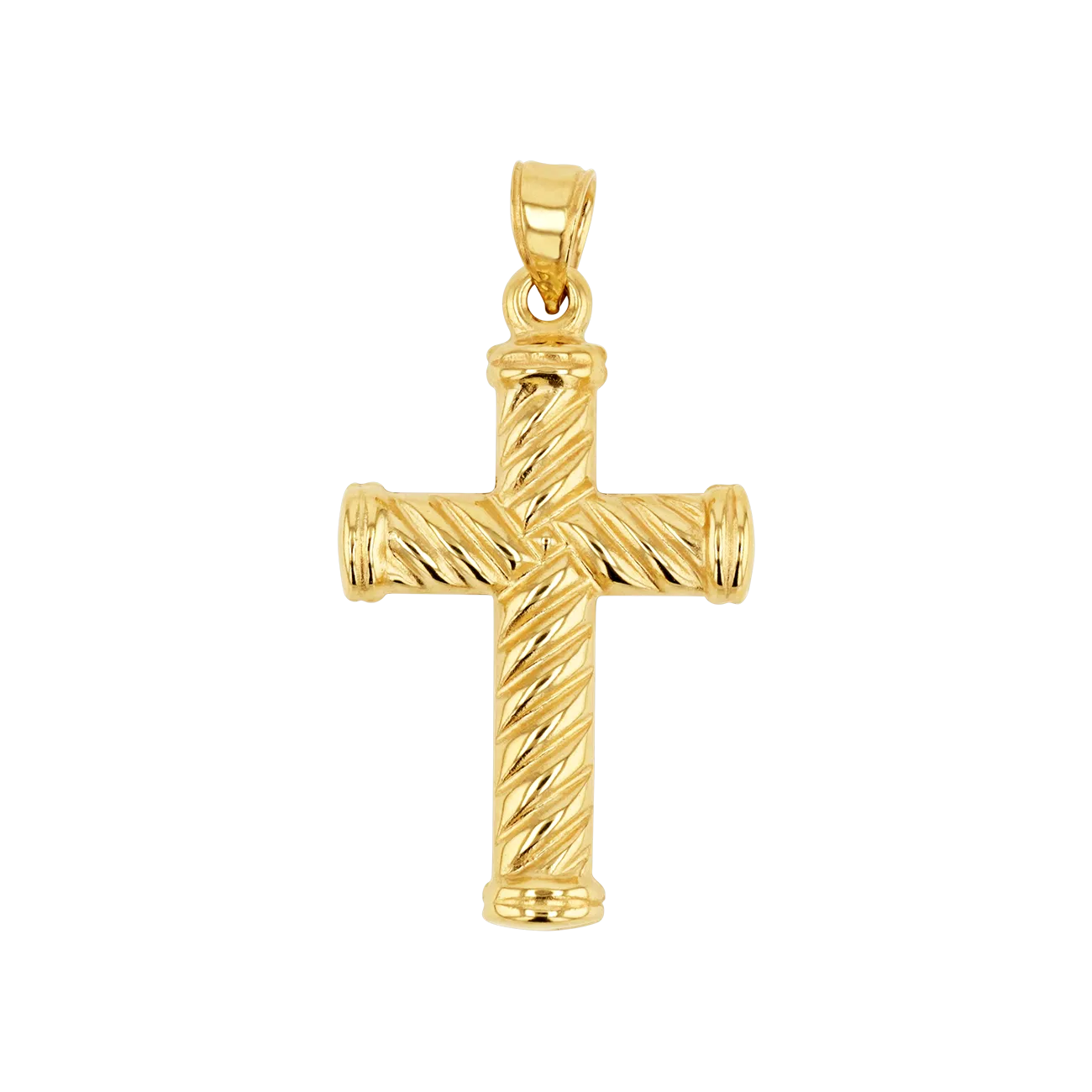 Cable Twist Cross Charm