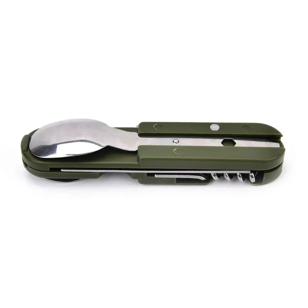 Camping Cutlery Stainless Steel Folding Knife Fork Spoon Portable Outdoor Tableware Camping Equipmen