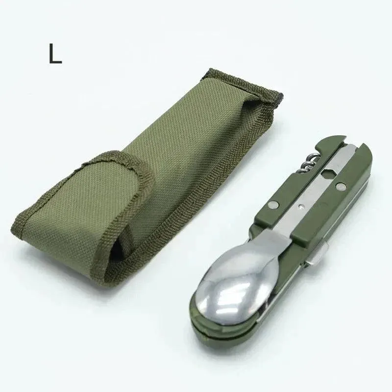 Camping Cutlery Stainless Steel Folding Knife Fork Spoon Portable Outdoor Tableware Camping Equipmen