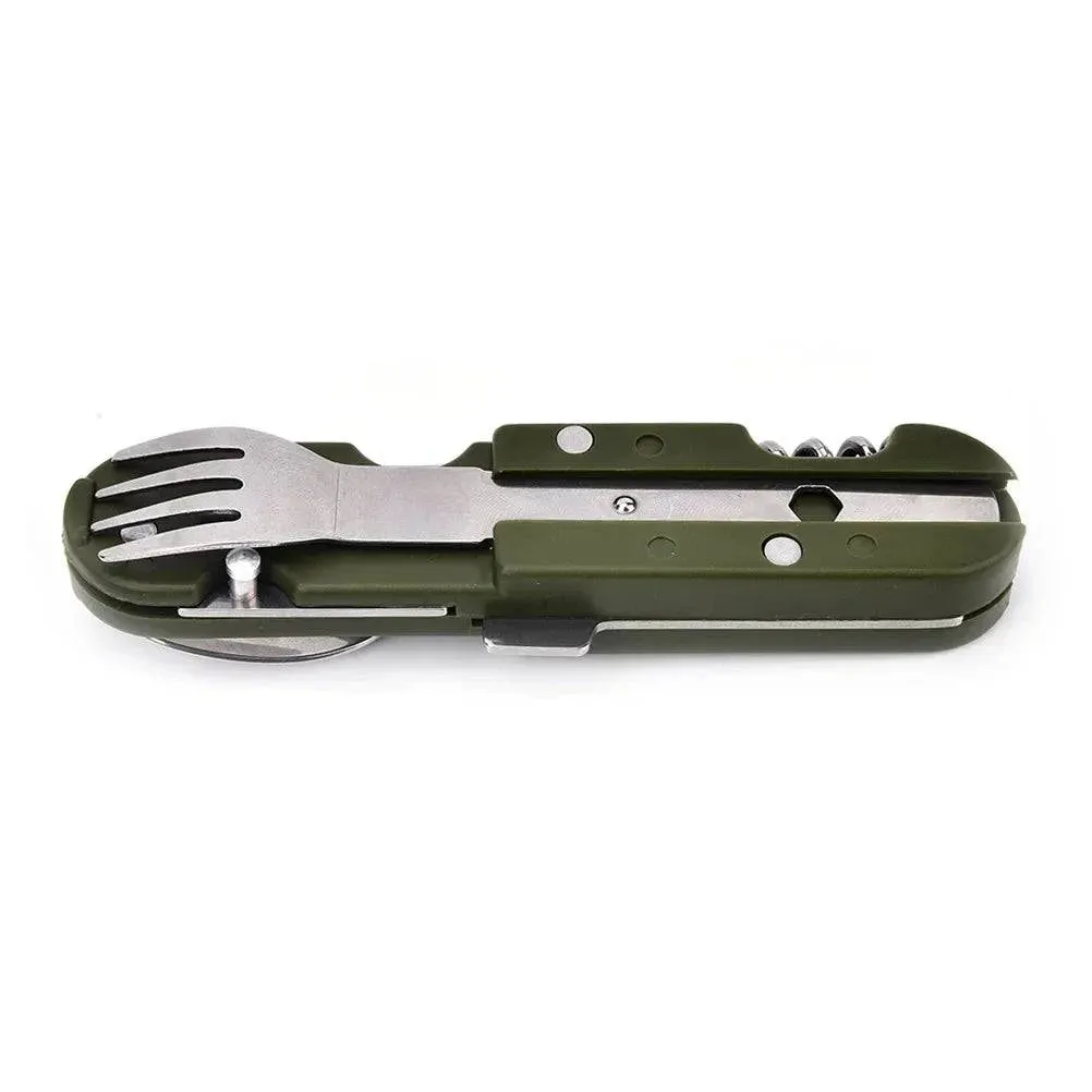 Camping Cutlery Stainless Steel Folding Knife Fork Spoon Portable Outdoor Tableware Camping Equipmen