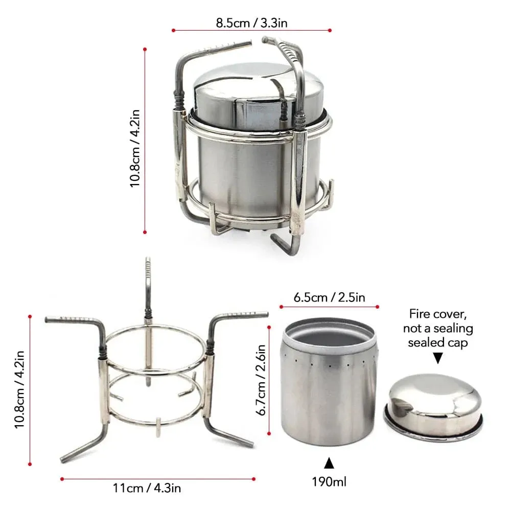 Camping Picnic Stove Outdoor Stainless Steel Liquid Alcohol Stove Portable Liquid Burner