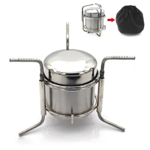 Camping Picnic Stove Outdoor Stainless Steel Liquid Alcohol Stove Portable Liquid Burner