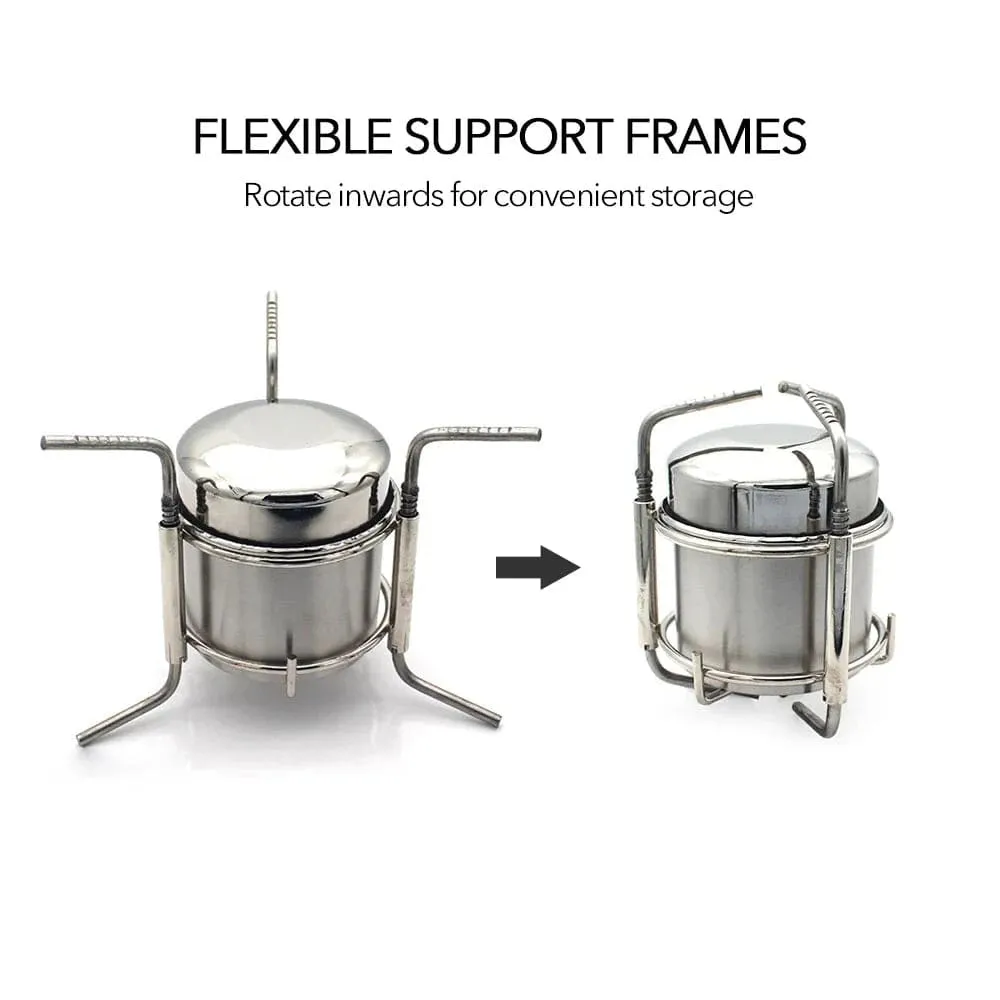 Camping Picnic Stove Outdoor Stainless Steel Liquid Alcohol Stove Portable Liquid Burner