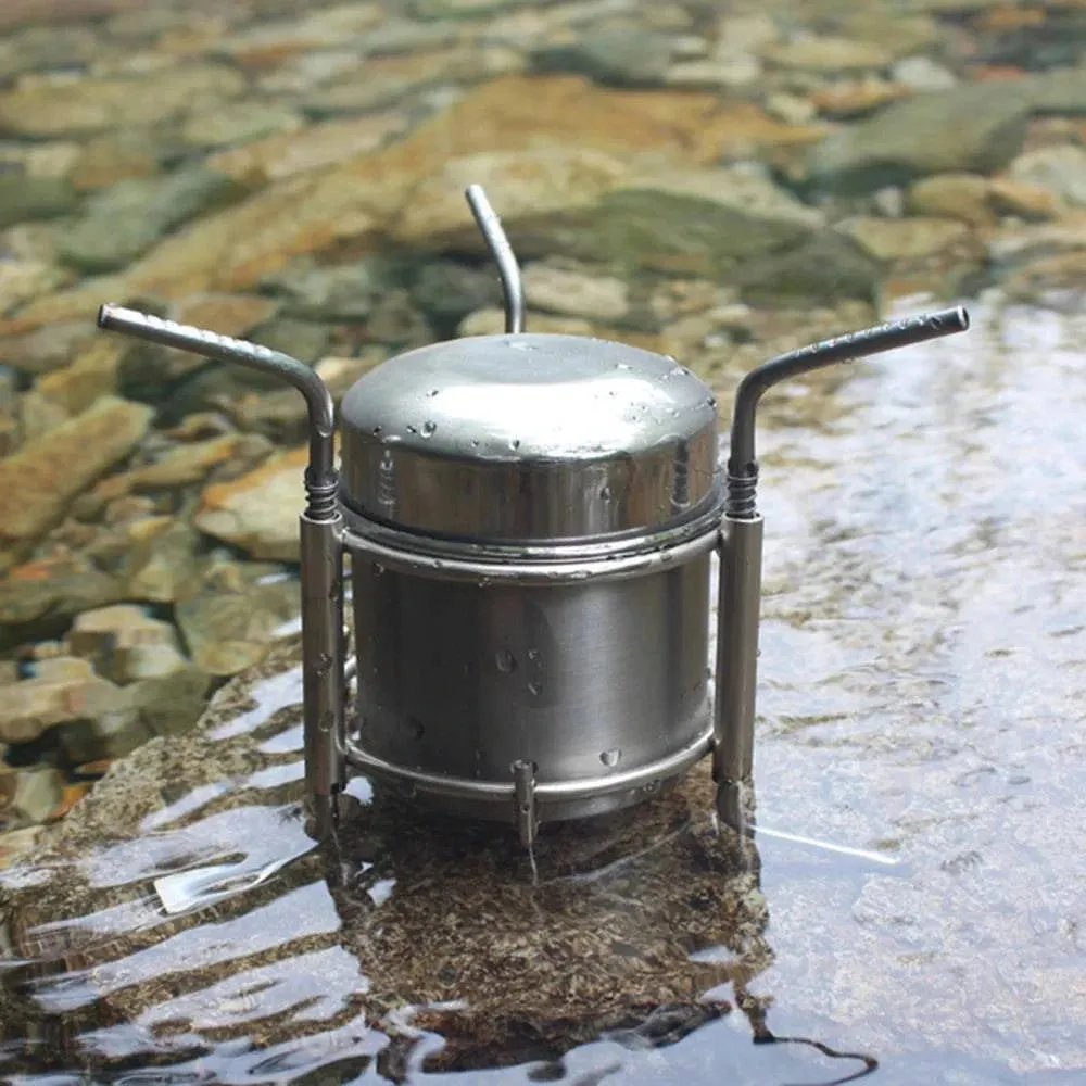 Camping Picnic Stove Outdoor Stainless Steel Liquid Alcohol Stove Portable Liquid Burner