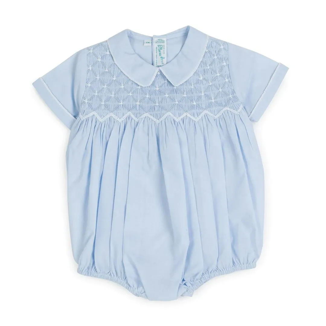 Diamond Smocked Creeper - Blue/White