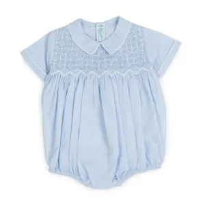 Diamond Smocked Creeper - Blue/White
