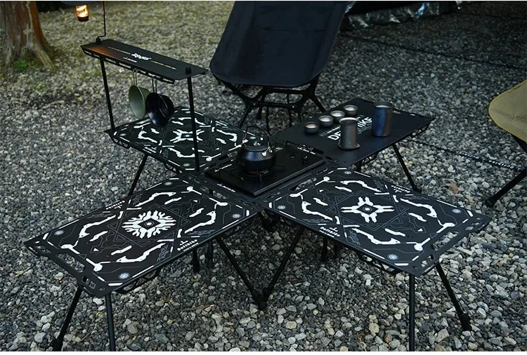 Difeike IGT Magic Cube Table, Wild Road, Feige Co Branded Outdoor Camping Folding Splicing Aluminum Plate Table, Tactical Table