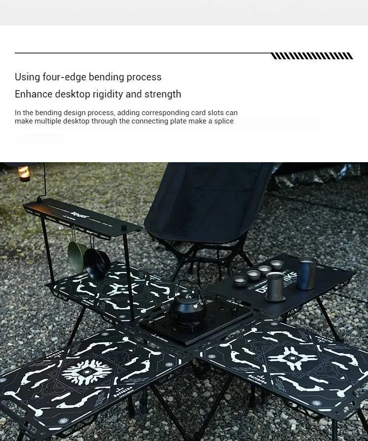 Difeike IGT Magic Cube Table, Wild Road, Feige Co Branded Outdoor Camping Folding Splicing Aluminum Plate Table, Tactical Table