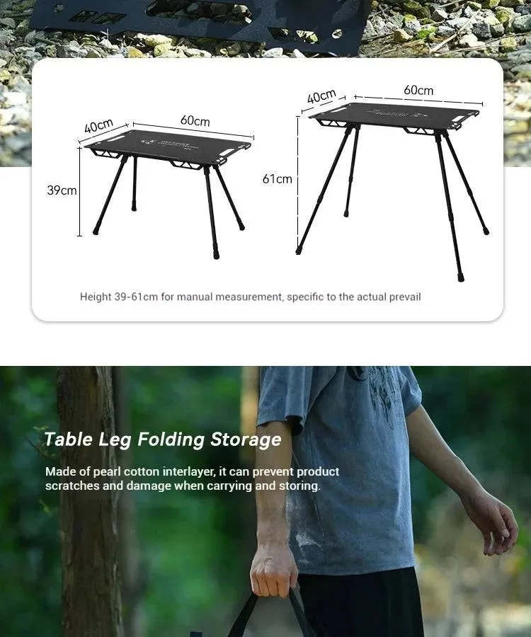 Difeike IGT Magic Cube Table, Wild Road, Feige Co Branded Outdoor Camping Folding Splicing Aluminum Plate Table, Tactical Table