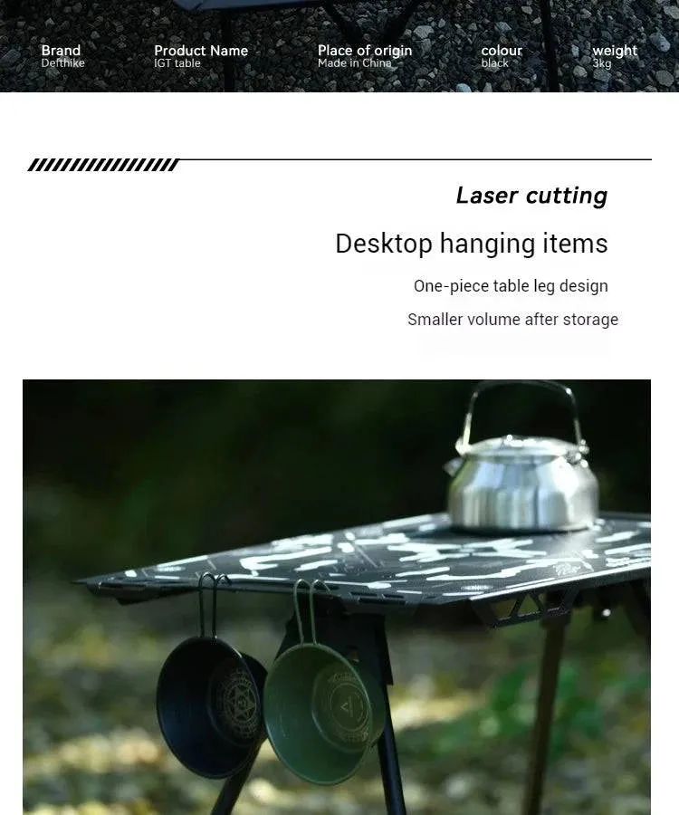 Difeike IGT Magic Cube Table, Wild Road, Feige Co Branded Outdoor Camping Folding Splicing Aluminum Plate Table, Tactical Table