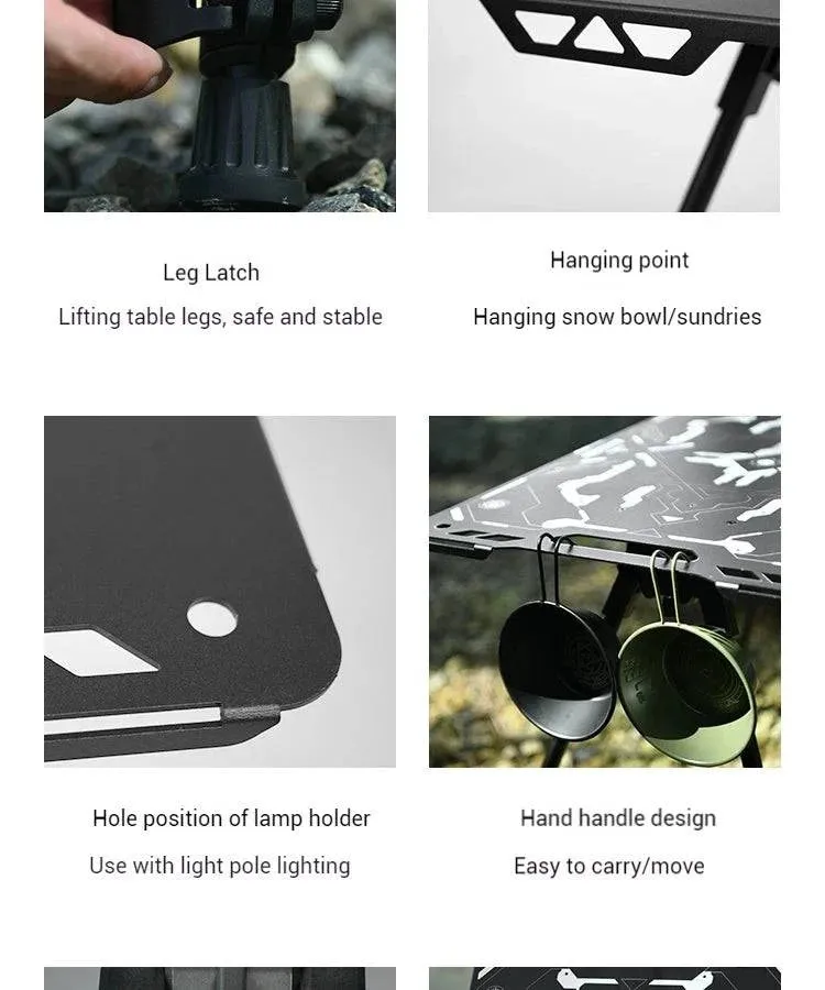 Difeike IGT Magic Cube Table, Wild Road, Feige Co Branded Outdoor Camping Folding Splicing Aluminum Plate Table, Tactical Table