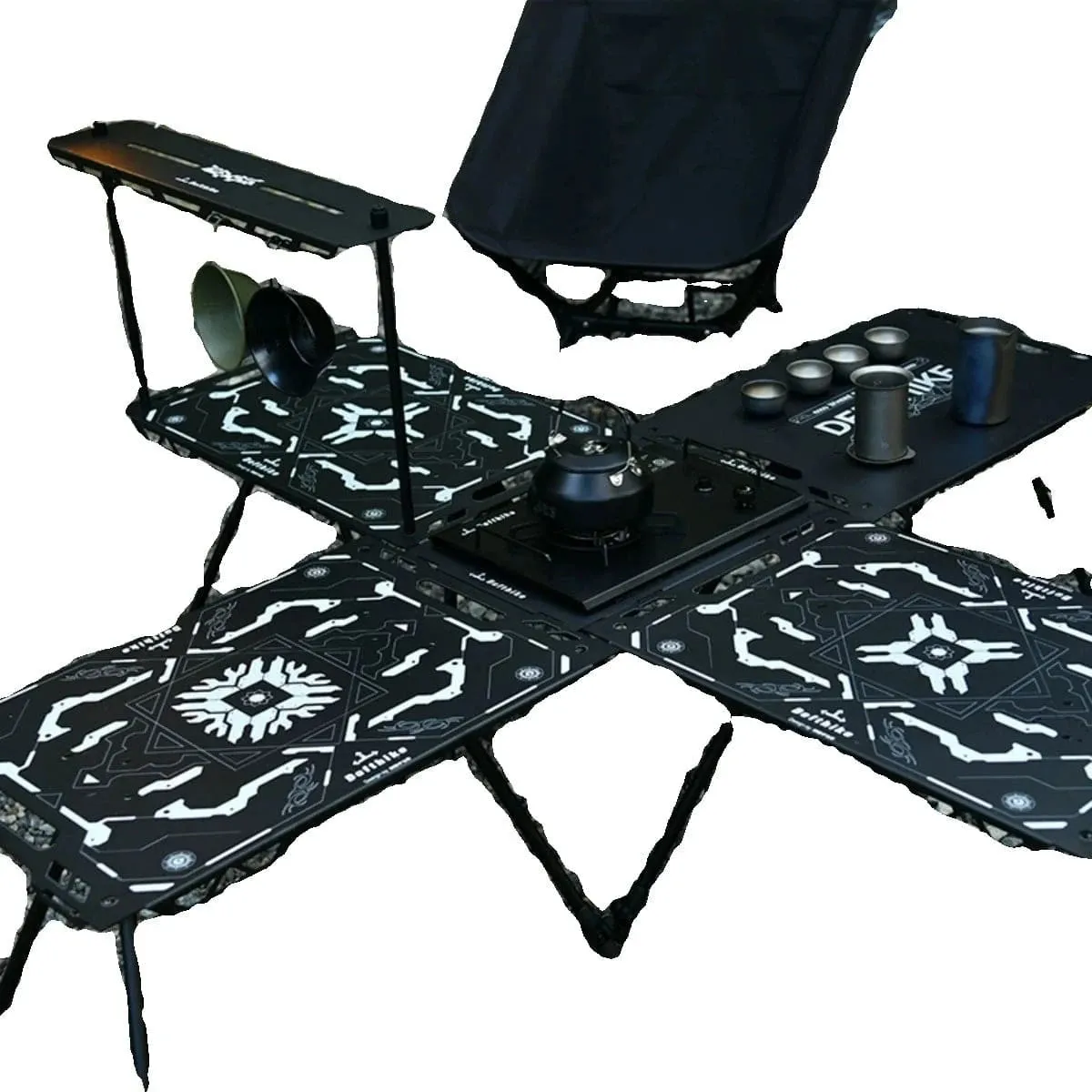 Difeike IGT Magic Cube Table, Wild Road, Feige Co Branded Outdoor Camping Folding Splicing Aluminum Plate Table, Tactical Table