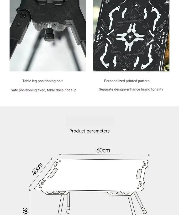 Difeike IGT Magic Cube Table, Wild Road, Feige Co Branded Outdoor Camping Folding Splicing Aluminum Plate Table, Tactical Table
