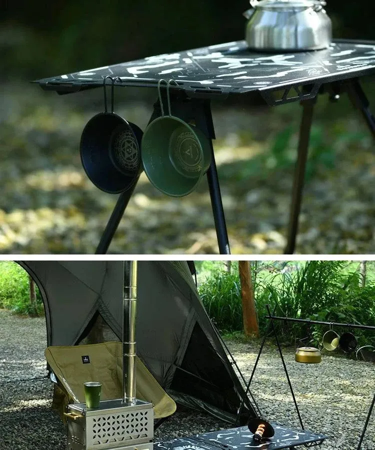 Difeike IGT Magic Cube Table, Wild Road, Feige Co Branded Outdoor Camping Folding Splicing Aluminum Plate Table, Tactical Table