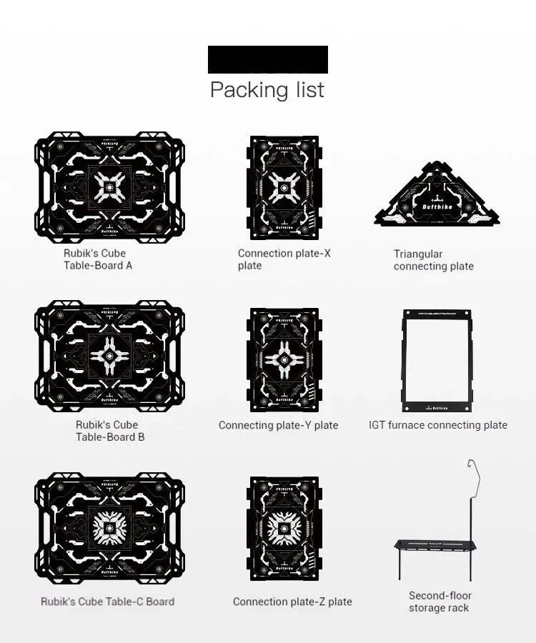Difeike IGT Magic Cube Table, Wild Road, Feige Co Branded Outdoor Camping Folding Splicing Aluminum Plate Table, Tactical Table