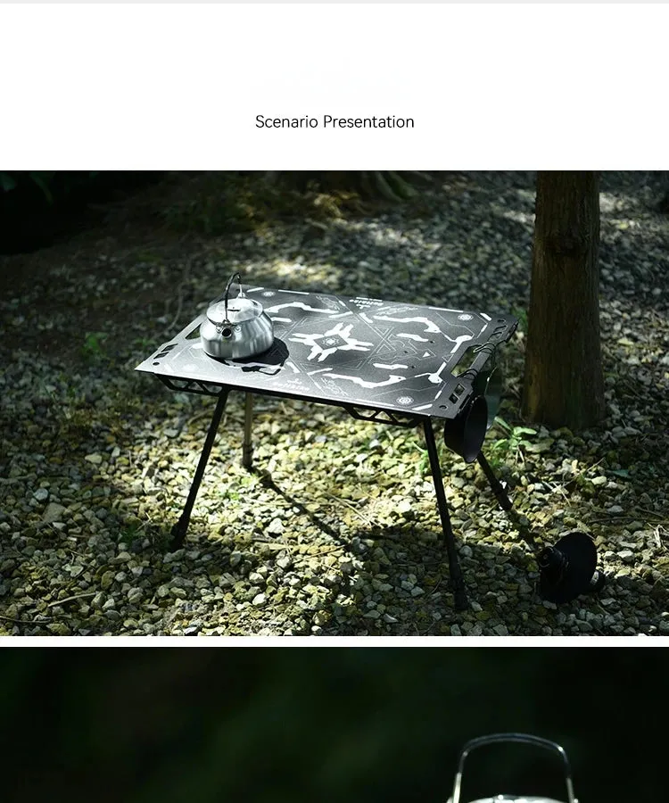 Difeike IGT Magic Cube Table, Wild Road, Feige Co Branded Outdoor Camping Folding Splicing Aluminum Plate Table, Tactical Table