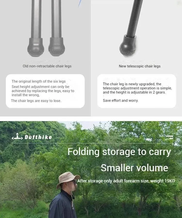 Difeike Outdoor Folding Camping Chair Portable New Moon Chair Outdoor High Back Lounge Chair Aluminum Alloy Free Lounge Chair