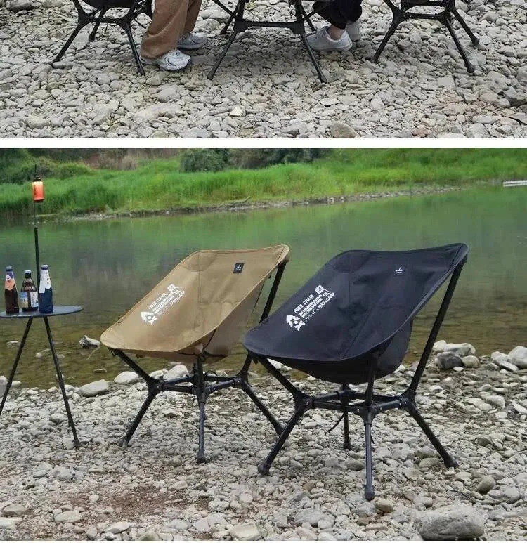 Difeike Outdoor Folding Camping Chair Portable New Moon Chair Outdoor High Back Lounge Chair Aluminum Alloy Free Lounge Chair