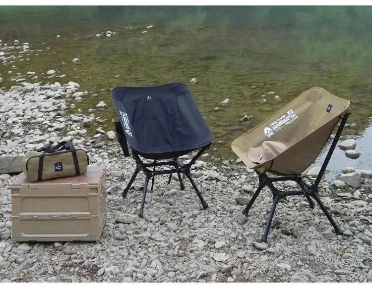 Difeike Outdoor Folding Camping Chair Portable New Moon Chair Outdoor High Back Lounge Chair Aluminum Alloy Free Lounge Chair