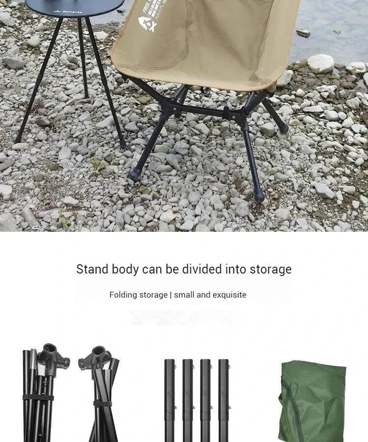 Difeike Outdoor Folding Camping Chair Portable New Moon Chair Outdoor High Back Lounge Chair Aluminum Alloy Free Lounge Chair