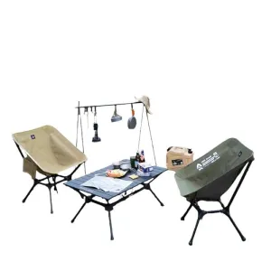 Difeike Outdoor Folding Camping Chair Portable New Moon Chair Outdoor High Back Lounge Chair Aluminum Alloy Free Lounge Chair