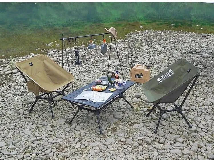Difeike Outdoor Folding Camping Chair Portable New Moon Chair Outdoor High Back Lounge Chair Aluminum Alloy Free Lounge Chair