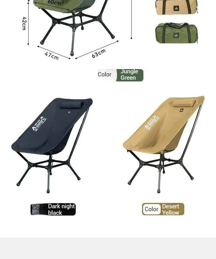 Difeike Outdoor Folding Camping Chair Portable New Moon Chair Outdoor High Back Lounge Chair Aluminum Alloy Free Lounge Chair