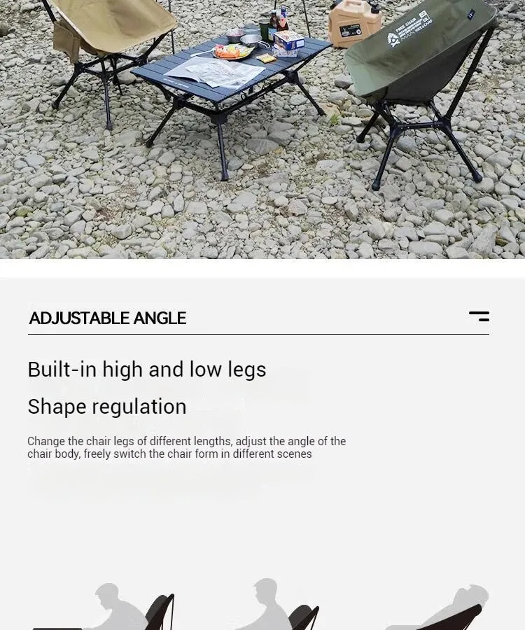 Difeike Outdoor Folding Camping Chair Portable New Moon Chair Outdoor High Back Lounge Chair Aluminum Alloy Free Lounge Chair
