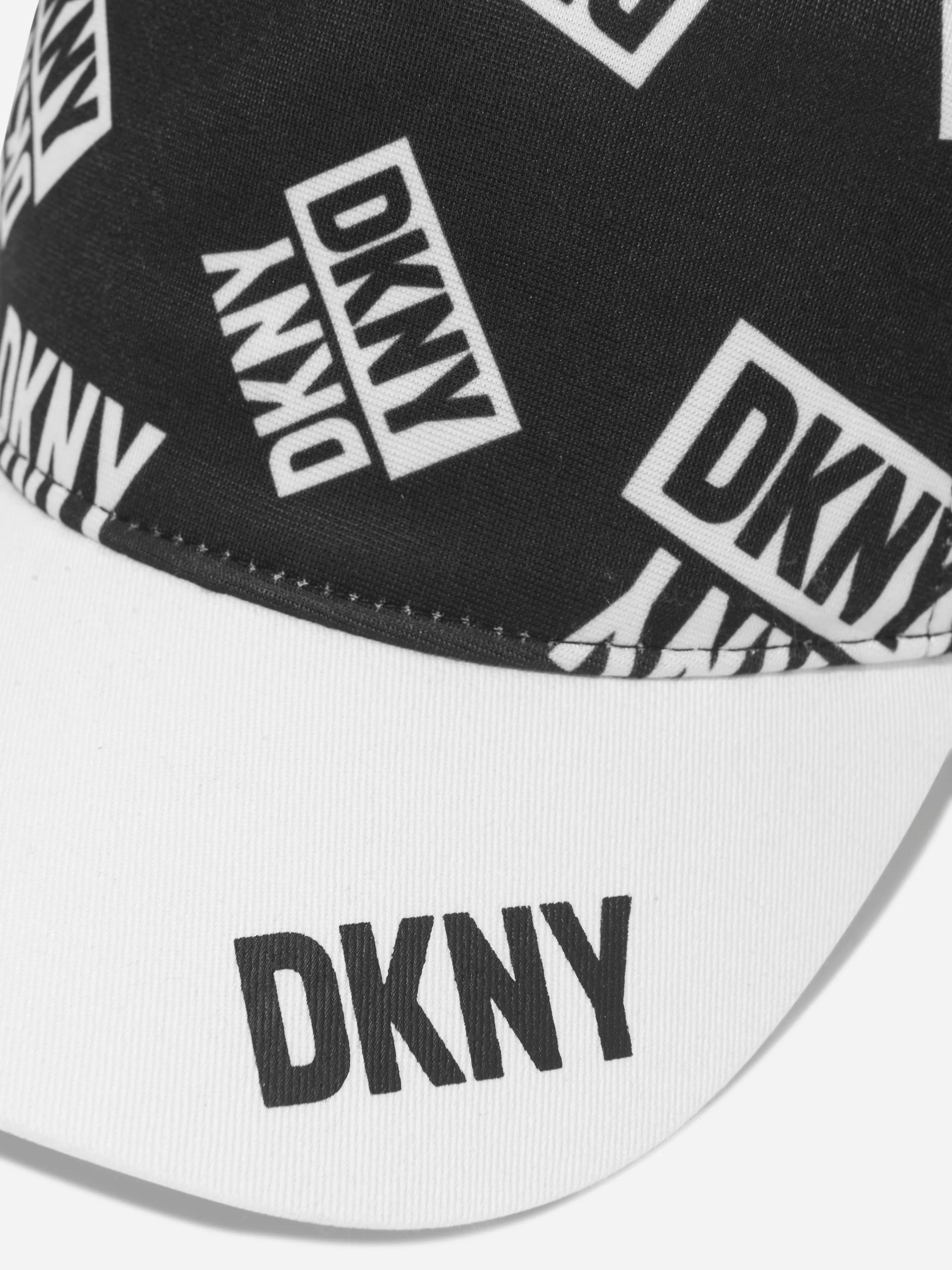 DKNY Boys Logo Print Cap in Black