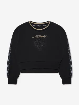 ED Hardy Girls Gold Label Sweatshirt in Black