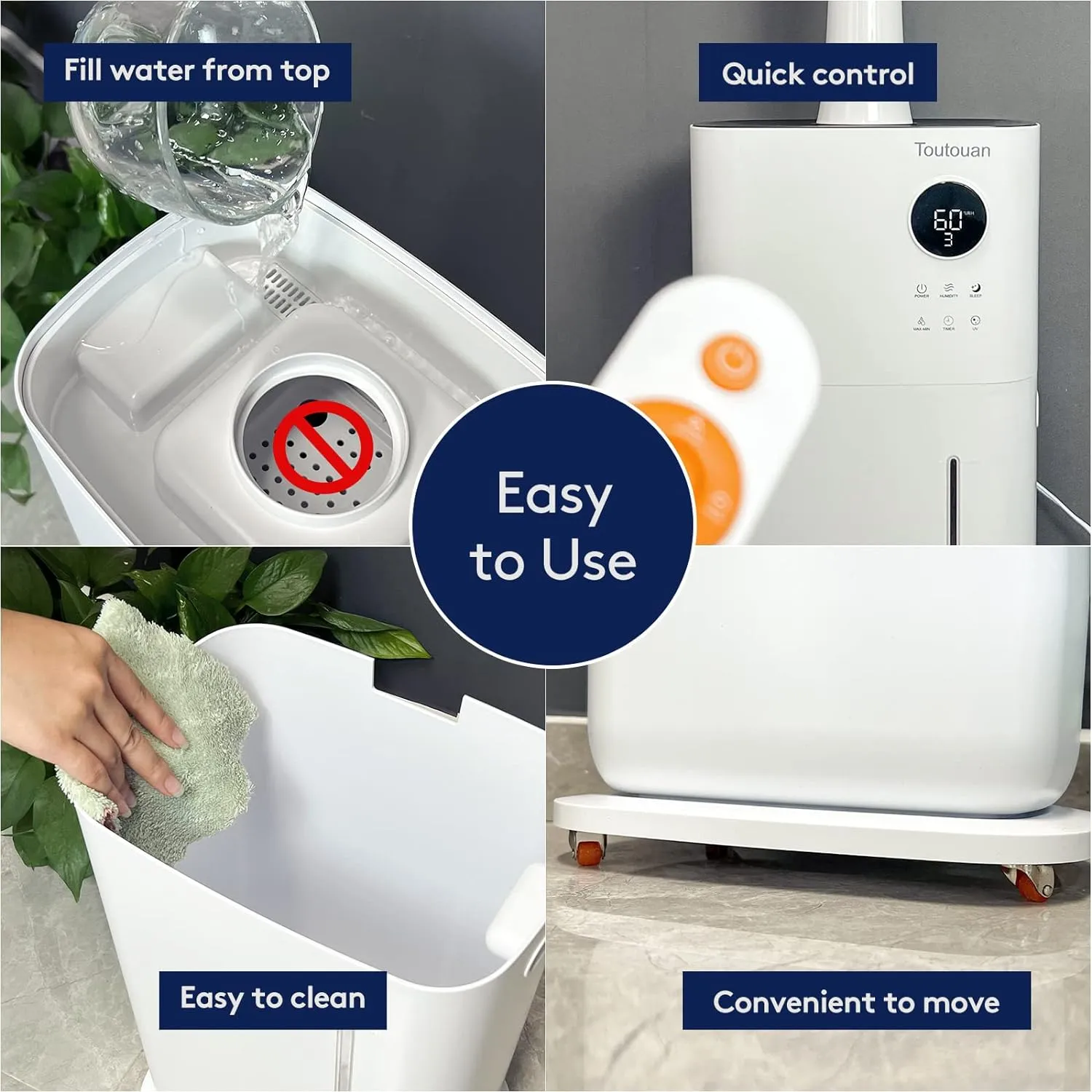 Extra Large Whole-House Humidifier with 5.4 Gallon Capacity & Adjustable 360° Nozzle