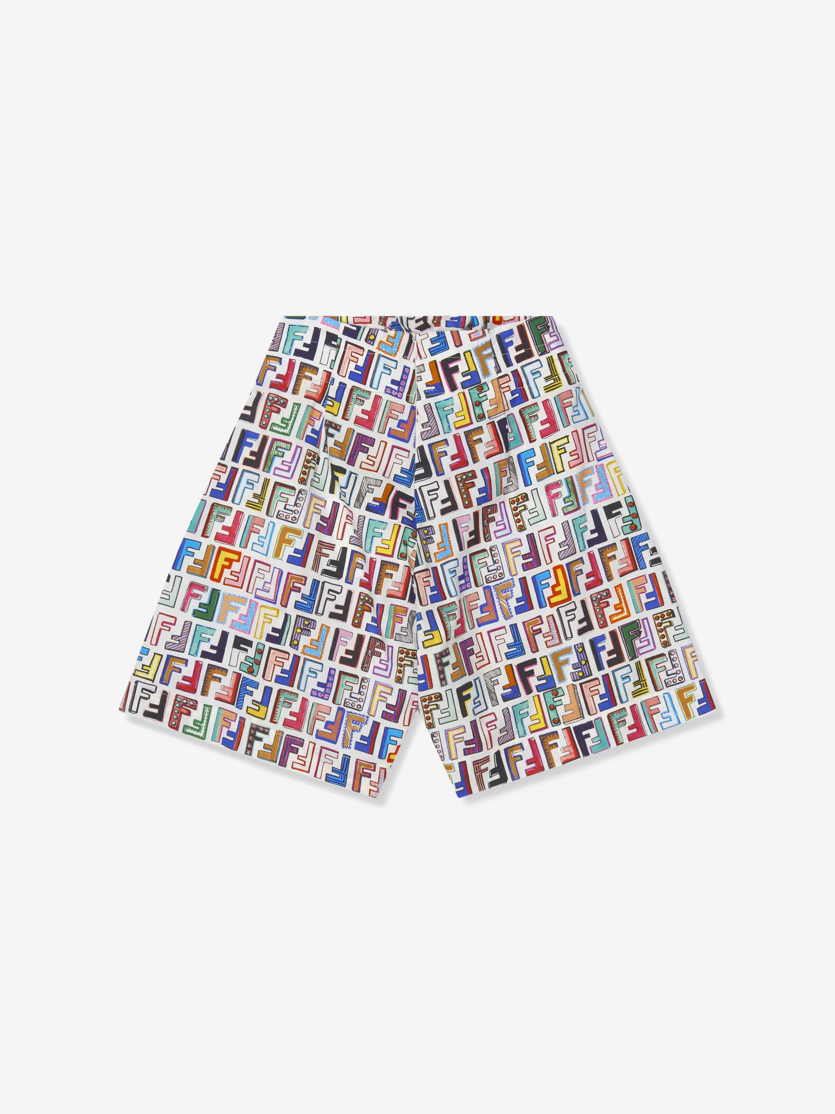 Fendi Girls FF Logo Print Shorts