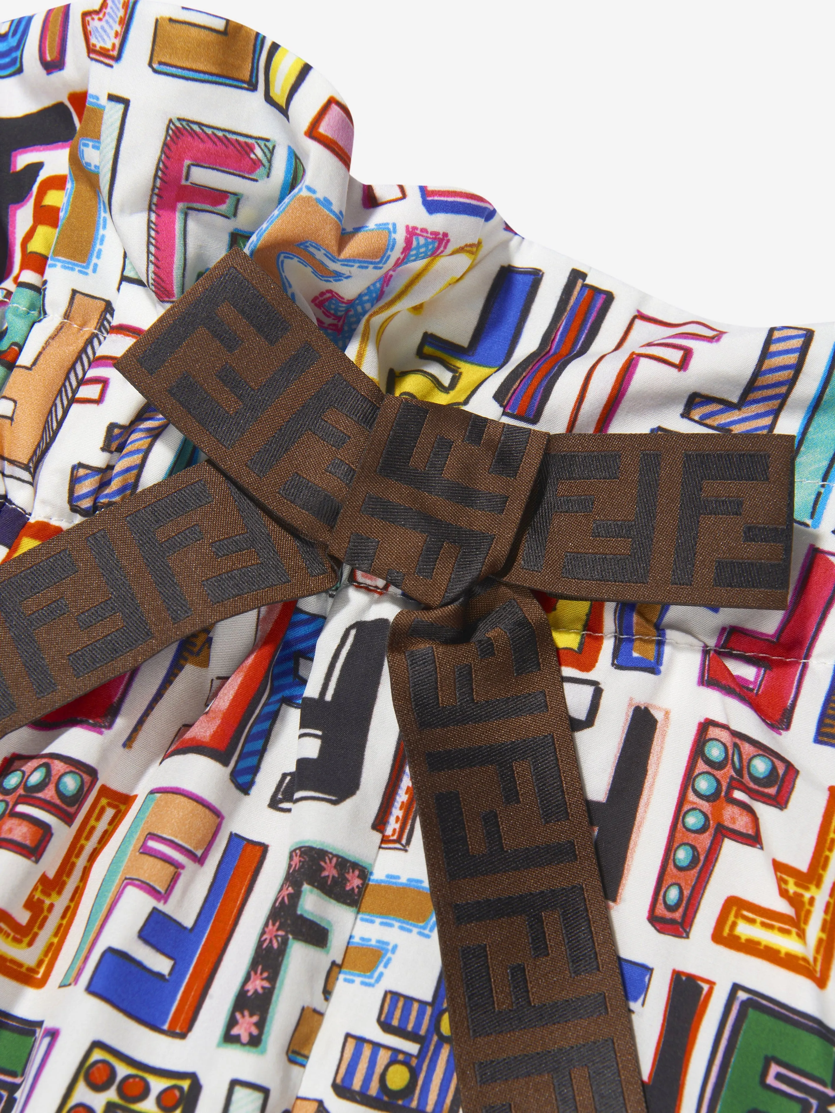 Fendi Girls FF Logo Print Shorts