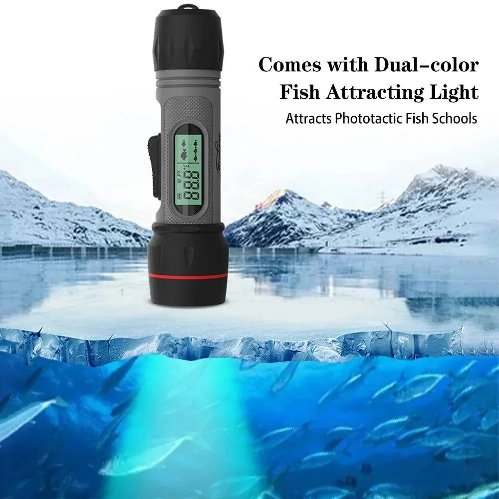 Fish Depth Finder Handheld Fish Finder Wireless Waterproof Sonar Fish Finder for Ice Fishing