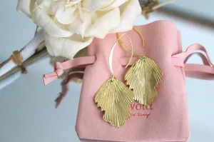 Gisele 18k Gold Plated Oversized Leaf Dangle Earrings | Minimalist Chic